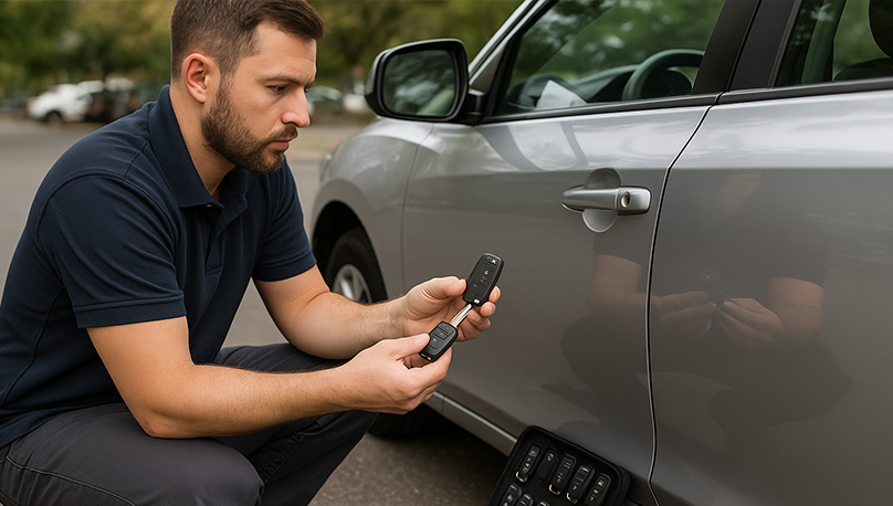 Locksmith providing expert car key replacement faster and cheaper than dealerships